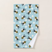 Petites abeilles mignonnes et fleurs marguerites m (Serviette à main)