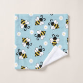Petites abeilles mignonnes et fleurs marguerites m (Gant de toilette)