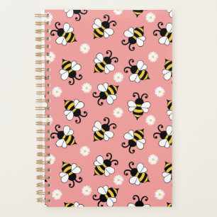 Petites abeilles mignonnes et fleurs marguerites m