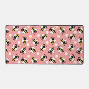 Petites abeilles mignonnes et fleurs marguerites m