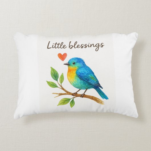 Petites bénédictions - Aquarelle Oiseaux Coussin p (Devant)