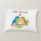 Petites bénédictions - Aquarelle Oiseaux Coussin p (Dos)