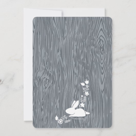 Petites Bunnies Grey Invitation (Dos)