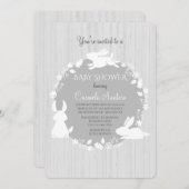 Petites Bunnies Grey Invitation (Devant / Derrière)