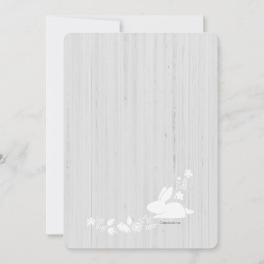 Petites Bunnies Grey Invitation (Dos)