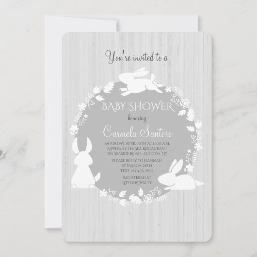 Petites Bunnies Grey Invitation (Devant)