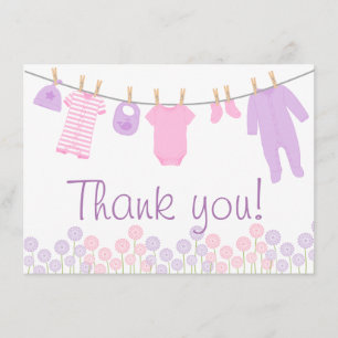 Petites cartes de Merci de baby shower de