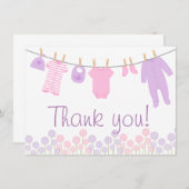Petites cartes de Merci de baby shower de (Devant / Derrière)