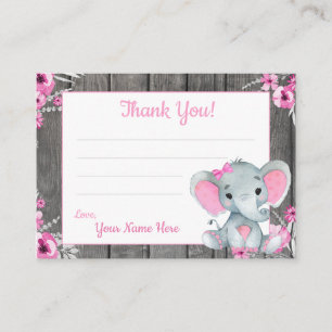 Petites étiquettes de Merci avec texte Elephant ro