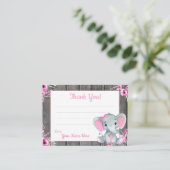 Petites étiquettes de Merci avec texte Elephant ro (Debout devant)