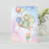 Petites fées et chattes Invitations de fête d'anni (Debout devant)