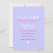 Petites fées et chattes Invitations de fête d'anni (Dos)