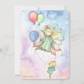 Petites fées et chattes Invitations de fête d'anni (Devant)