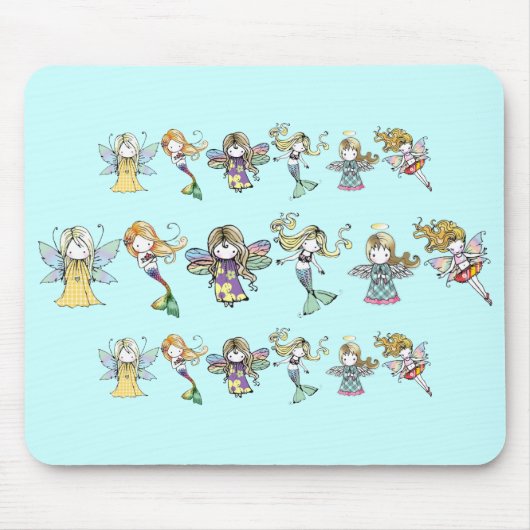 Petites Fées Sirènes et Anges Tapis de Souris (Devant)