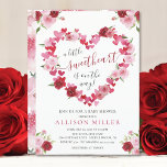 Petites filles amies Baby shower Invitation<br><div class="desc">Invitation Baby shower Little Sweetheart Girls avec un coeur à fleurs rose et rouge encadré de bouquets de roses. Retournez notre douce invitation sur pour voir un dos à floral coordonné.</div>