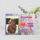 Petites filles arc-en-ciel Invitations d'anniversa (Debout devant)