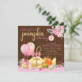 Petites filles Citrouilles Invitations d'anniversa (Debout devant)