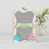 Petites filles Cupcake Invitation Invitation d'ann (Debout devant)