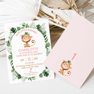 Petites filles de singe Cheeky 1er Invitation anni