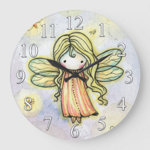 Petites filles fées de la luciole horloge