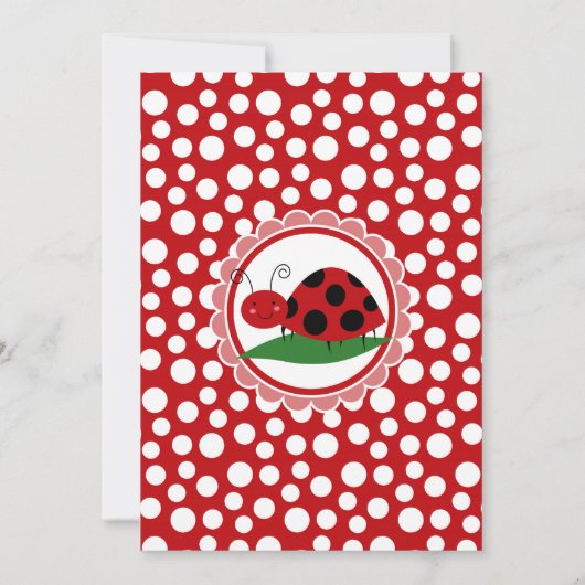 Petites filles Ladybug Invitation d'anniversaire (Dos)