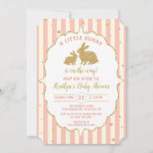 Petites filles lapin Invitation Baby shower de Pâq (Devant)