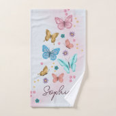 Petites filles papillon mignonne enfants Monogramm (Serviette à main)