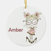 Petites filles personnalisées Ornement en céramiqu (Devant)