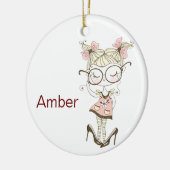 Petites filles personnalisées Ornement en céramiqu (Gauche)