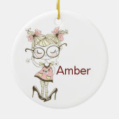 Petites filles personnalisées Ornement en céramiqu (Dos)