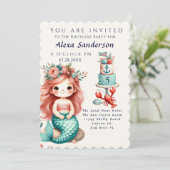 Petites filles personnalisées Sirène Invitation de (Debout devant)