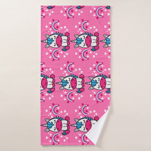 Petites Filles Pink Unicorn Pony (Serviette de bain)