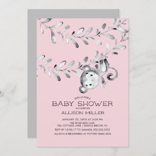Petites filles singes sauvages Invitation Baby sho