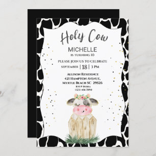 Petites filles Vache Sainte Invitation de fête d'a