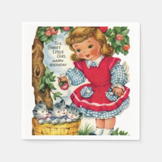 Petites filles Vintages serviettes en papier d'ann (Devant)