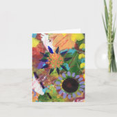 Petites Fleurs Abstraites de carte à notes pliées  (Devant)