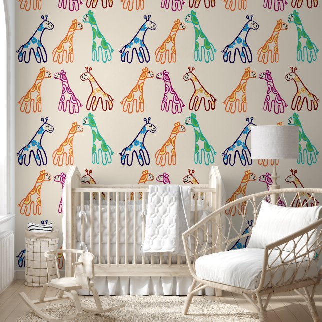 Petites girafes pépinière Papier peint Mur (Enfants)