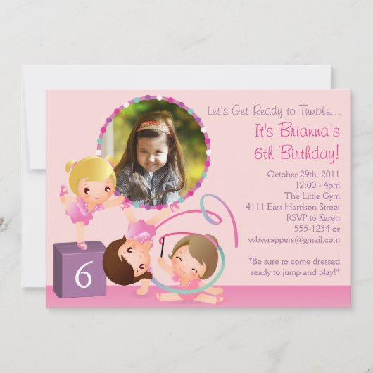 Petites gymnases - Gymnastique Invitation d'annive (Devant)