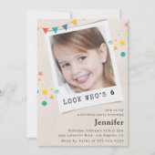 Petites invitations à 6e anniversaire Girl Photo (Devant)