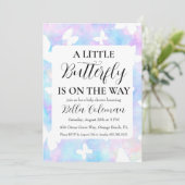 petites invitations à la douche pour bébé papillon (Debout devant)