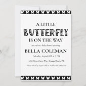 petites invitations à la douche pour bébé papillon (Devant)