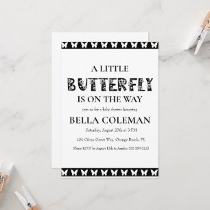 petites invitations à la douche pour bébé papillon