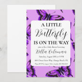 petites invitations à la douche pour bébé papillon (Devant / Derrière)
