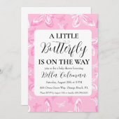petites invitations à la douche pour bébé papillon (Devant / Derrière)
