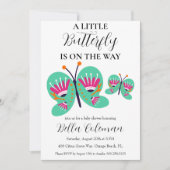 petites invitations à la douche pour bébé papillon (Devant)