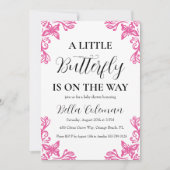 petites invitations à la douche pour bébé papillon (Devant)