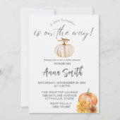 petites invitations citrouilles à la douche bébé (Devant)