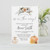 petites invitations citrouilles à la douche bébé (Debout devant)