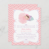 Petites invitations de baby shower de fille de (Devant / Derrière)