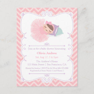 Petites invitations de baby shower de fille de